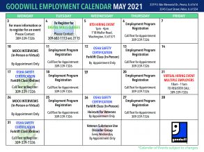 Calendar - Goodwill of Central IL